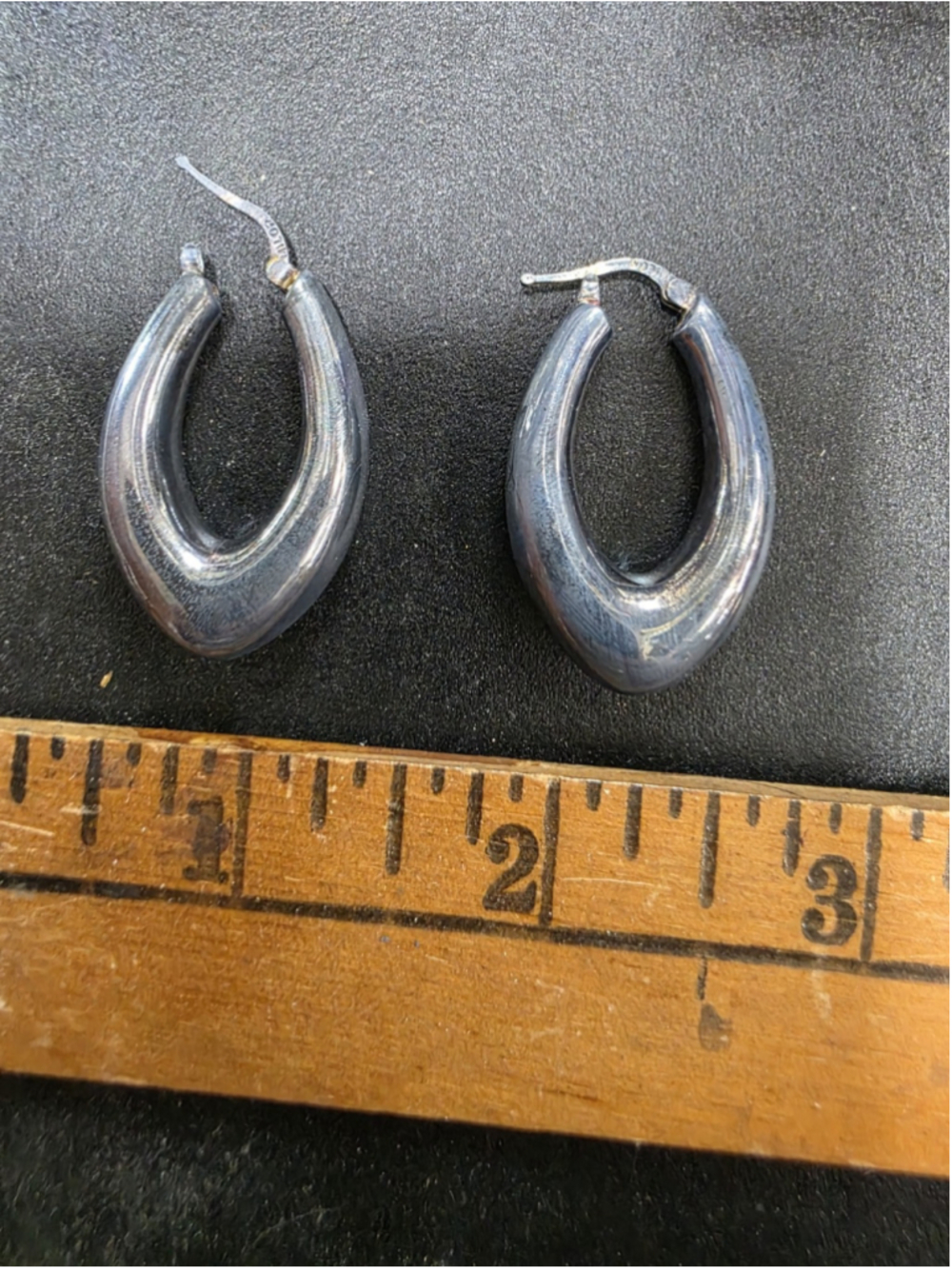 vintage 925 italy milor silver teardrop puffy earrings 60
